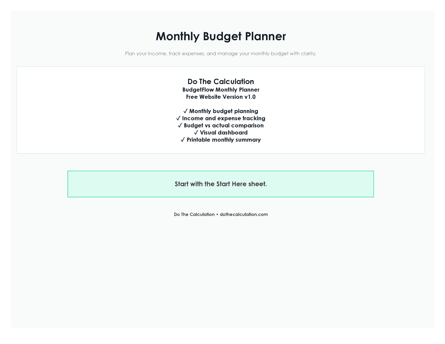 Monthly Budget Planner preview 5