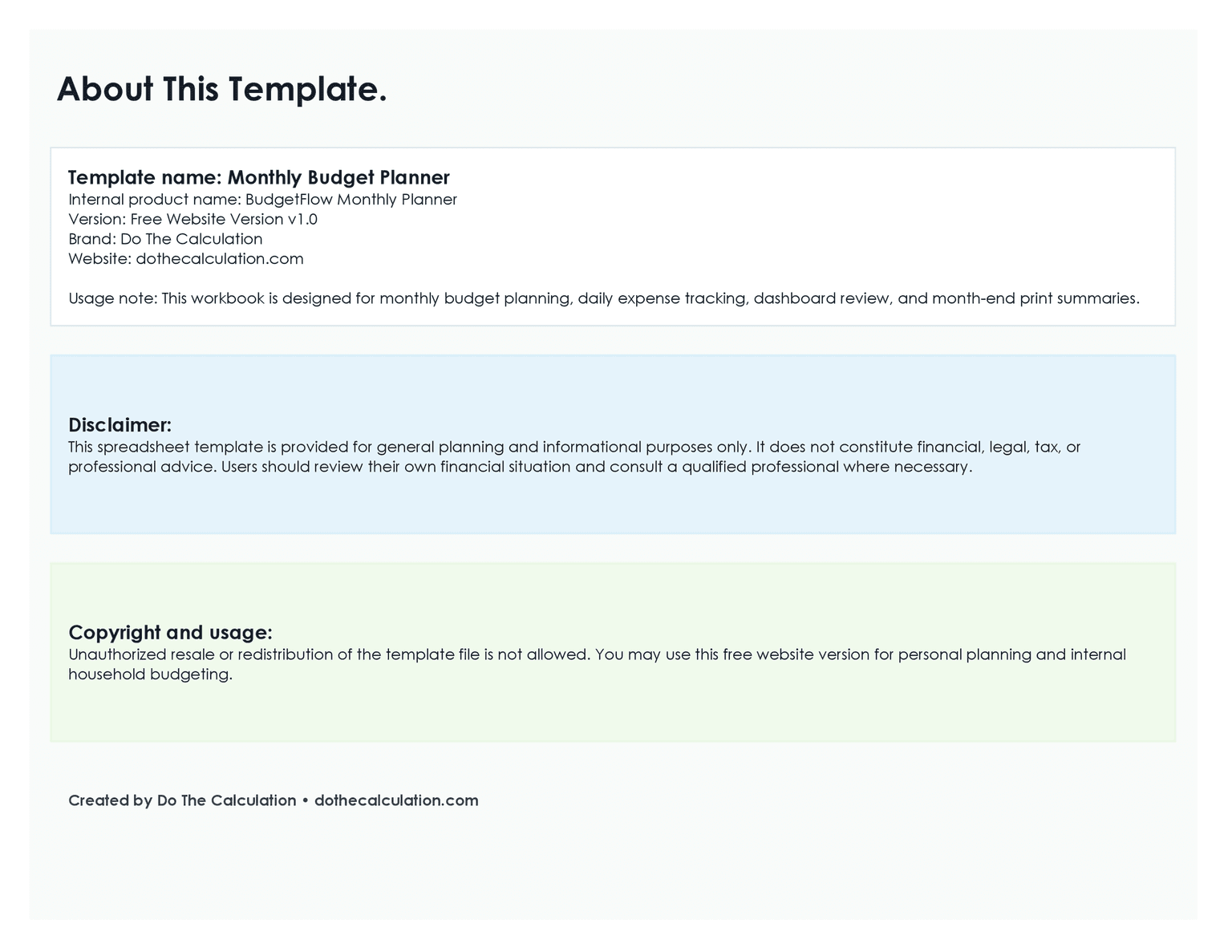 Monthly Budget Planner preview 8